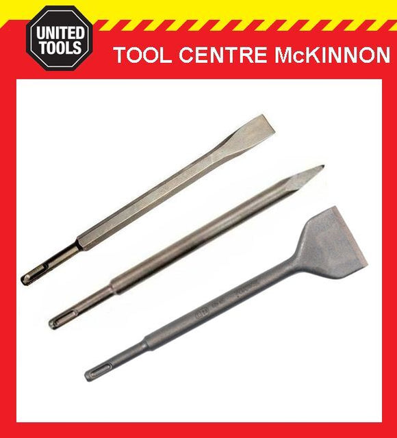 MAKITA 250mm 3pce SDS PLUS ROTARY CHISEL, BULL POINT & SCALING CHISEL SET