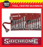 SIDCHROME SCMT22105 16pce RING & OPEN END COMBINATION METRIC & A/F SPANNER SET