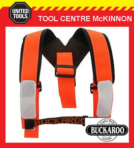 BUCKAROO LEATHER TMH FLURO ORANGE SHOULDER BRACES / SUSPENDERS FOR TOOL BELT