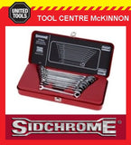 SIDCHROME SCMT22202 10pce GEARED RING & OPEN END METRIC SPANNER / WRENCH SET