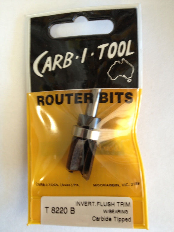 CARB-I-TOOL T 8220 B 15.9mm x ¼” CARBIDE TIPPED INVERTED FLUSH TRIM ROUTER BIT