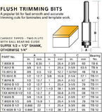 CARB-I-TOOL / CARBITOOL T 8020 B 15.9mm x ½” TCT FLUSH TRIM ROUTER BIT