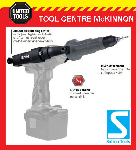 P&N BY SUTTON TOOLS 1/4” HEX RIVET ATTACHMENT FOR DRILL OR IMPACT DRIVER