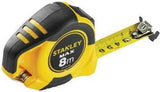 STANLEY MAX 8m BI-MATERIAL DOUBLE-SIDED MAGNETIC TAPE MEASURE WITH CARABINEER