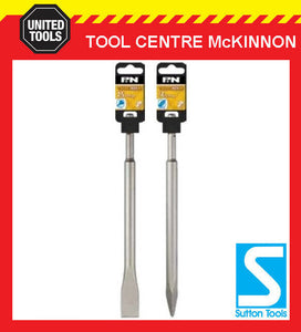 P&N BY SUTTON TOOLS 250mm 2pce SDS PLUS CHISEL AND BULL POINT BIT SET