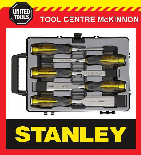 STANLEY FAT MAX 5pce THRU-TANG CHISEL SET IN CARRY CASE – MADE IN ENGLAND