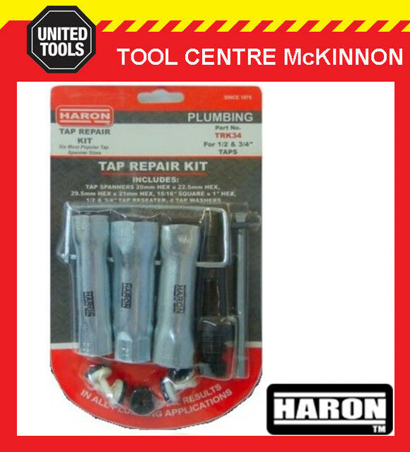 HARON TRK34 TAP RESEATING REPAIR TOOL KIT FOR 1/2” AND 3/4” TAPS – Tool ...