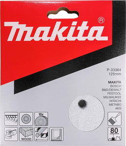 MAKITA #40 GRIT 125mm (5") 10-PACK SANDPAPER SANDING DISCS