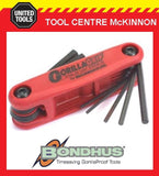 BONDHUS GORILLA GRIP 7pce METRIC FOLD UP HEX ALLEN KEY SET – MADE IN USA