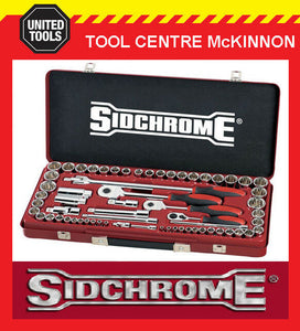 SIDCHROME SCMT19120 64pce METRIC & A/F 1/4”, 3/8”  & 1/2” DRIVE SOCKET SET