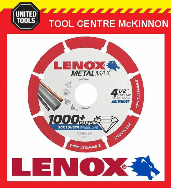 NEW! LENOX METALMAX 4.5” / 115mm METAL CUTTING WHEEL – 1000+ CUTS PER BLADE!