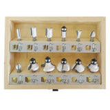 MAKITA ROUTER BIT SET – 12PCE ¼” SHANK TUNGSTEN CARBIDE BITS IN WOODEN BOX