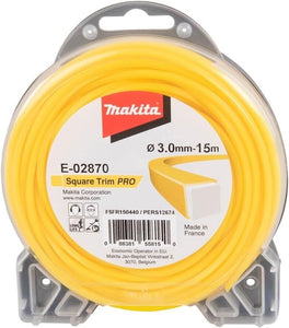 MAKITA LINE TRIMMER LINE / BRUSHCUTTER LINE – SQUARE TRIM PRO LINE 3.0mm X 15m