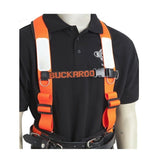 BUCKAROO LEATHER TMH FLURO ORANGE SHOULDER BRACES / SUSPENDERS FOR TOOL BELT