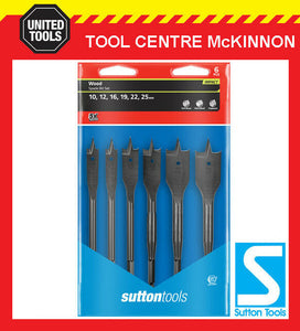 SUTTON TOOLS 6pce SPADE BIT SET IN WALLET