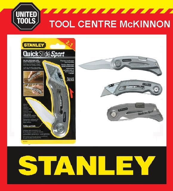 STANLEY QUICKSLIDE SPORT 2-IN-1 UTILITY POCKET KNIFE