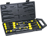 STANLEY 10pce CUSHION GRIP SCREWDRIVER SET IN CARRY CASE