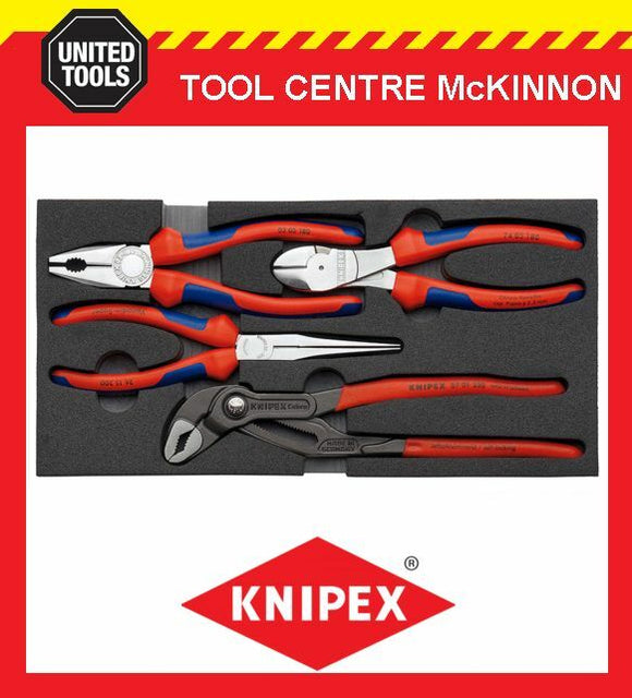 KNIPEX 00 20 01 V01 4pce PRO MIXED PLIER SET IN FOAM TRAY – MADE IN GERMANY