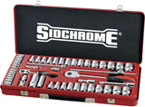 SIDCHROME SCMT19135 51pce METRIC & A/F 1/4” & 1/2” DRIVE SOCKET SET