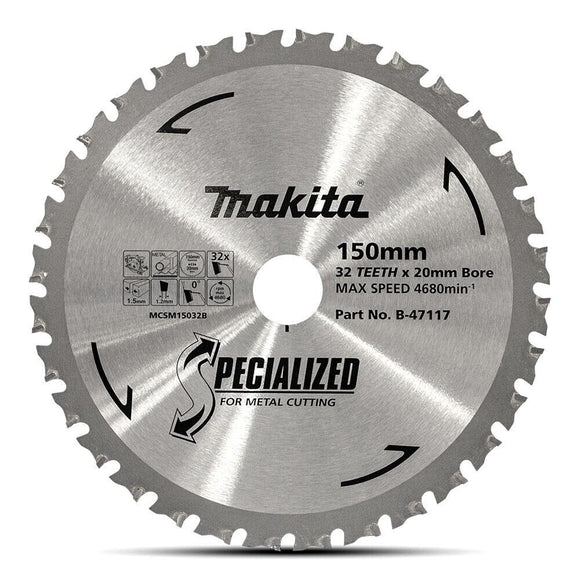 MAKITA DSC551 & DCS553 150mm (6”) 32T METAL CUTTING SAW BLADE – B-47117