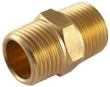 1/4” BSP BRASS HEX NIPPLE THREADED MALE TO MALE JOINER AIR FITTING