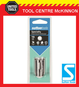 SUTTON 19mm DIAMOND GRIT HOLESAW FOR CERAMIC TILES, FIBRE CEMENT & SOFT STONE