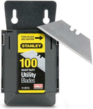 100 x STANLEY 1992 HEAVY DUTY UTILITY KNIFE BLADES IN DISPENSER