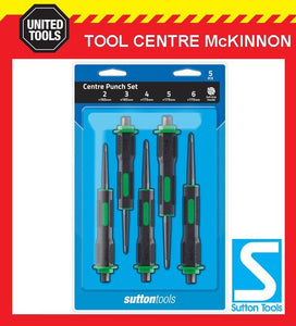 SUTTON TOOLS 5pce CENTRE PUNCH SET WITH SOFT GRIP HANDLES