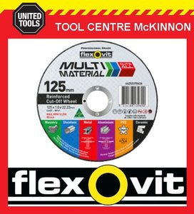 5 x FLEXOVIT 125mm / 5” MULTI MATERIAL CUT-OFF WHEEL – CUTS JUST ABOUT ANYTHING