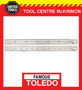 FAMOUS TOLEDO 100064 1000mm / 64" STAINLESS STEEL DOUBLE SIDED METRIC & A/F RULE