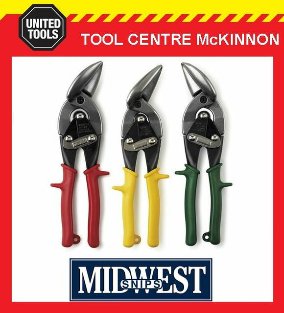 MIDWEST OFFSET AVIATION TIN SNIPS – 3 PIECE SET – STRAIGHT, LEFT & RIGHT CUT