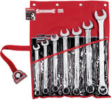 SIDCHROME SCMT22209 7pce LARGE SIZES RING & OPEN END METRIC SPANNER SET