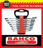 BAHCO 1RZ/SH8 8pce A/F RATCHET COMBINATION GEAR RING & OPEN END SPANNER SET