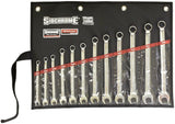 SIDCHROME SCMT22214BK 12pce LIMITED EDITION RING & OPEN END METRIC SPANNER SET
