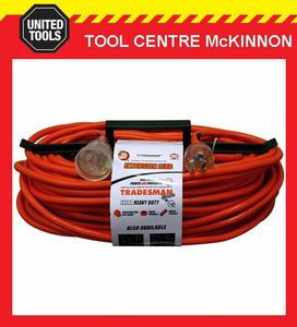 30m 3 CORE HEAVY DUTY 1.5mm2 EXTENSION LEAD – 15 AMP WITH 10 AMP PLUGS
