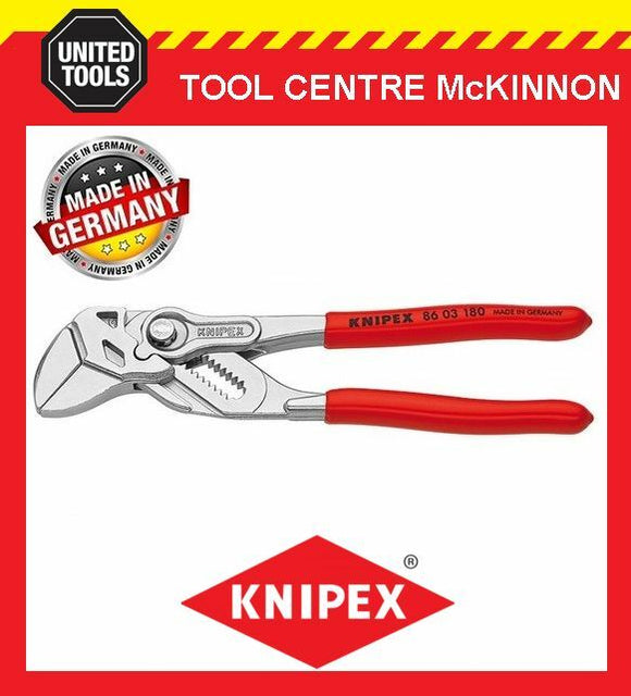 KNIPEX 86 03 180 180mm 35mm CAPACITY ADJUSTABLE PLIERS WRENCH – MADE IN GERMANY