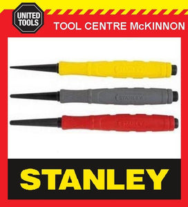 STANLEY 58-930 3pce CUSHION GRIP COLOUR CODED NAIL PUNCH SET