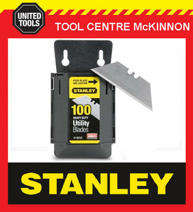 100 x STANLEY 1992 HEAVY DUTY UTILITY KNIFE BLADES IN DISPENSER