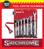 SIDCHROME SCMT22209 7pce LARGE SIZES RING & OPEN END METRIC SPANNER SET