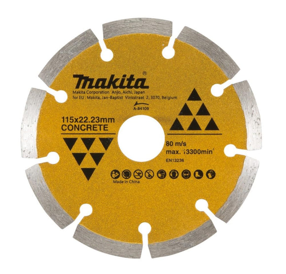 Makita Standard Segmented Diamond Blade, 115 mm Diameter x 22.23 mm Bore