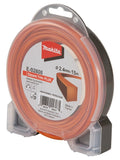 Makita Square Trim Plus Line, Orange, 2.4 mm x 15 m