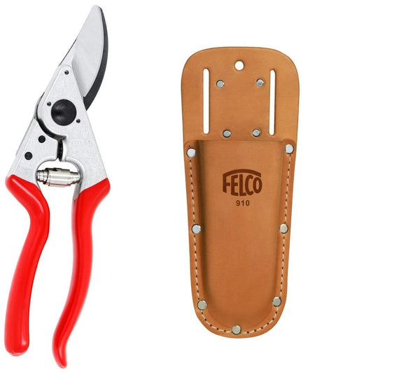 Felco 8 Bypass Pruner with 910 Leather Holster (Bundle, 2 Items)