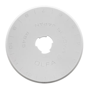 OLFA 45mm Rotary Cutter Replacement Blade, 1 Blade (RB45-1) - Tungsten Steel Circular Rotary Fabric Cutter Blade for Crafts, Sewing, Quilting, Fits Most 45mm Rotary Cutters