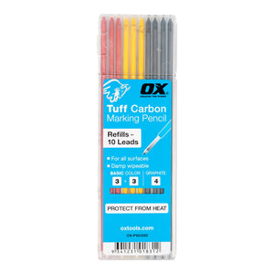 Ox Tuff Carbon Marking Pencil Lead Refill 10-Pieces Pack