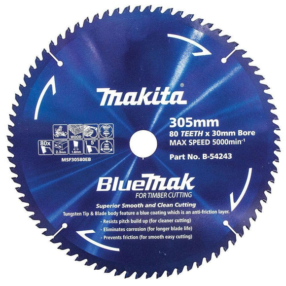 Makita Bluemak TCT Saw Blade, 305 mm x 30/25.4 mm x 80 Teeth