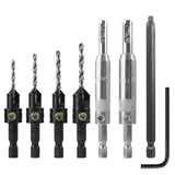Snappy Self Centreing Hinge Drill and Timber Countersink Bit 7 Pieces Set
