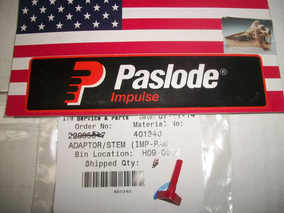 NEW Paslode Part # 401340 Fuel Stem Adaptor (Red)