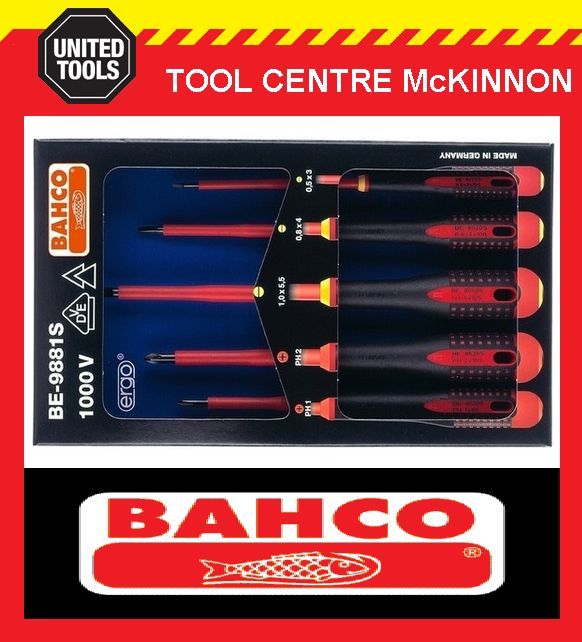 BAHCO ERGO BE-9881S 5pce 1000V VDE SCREWDRIVER SET – PHILLIPS AND SLOT ...