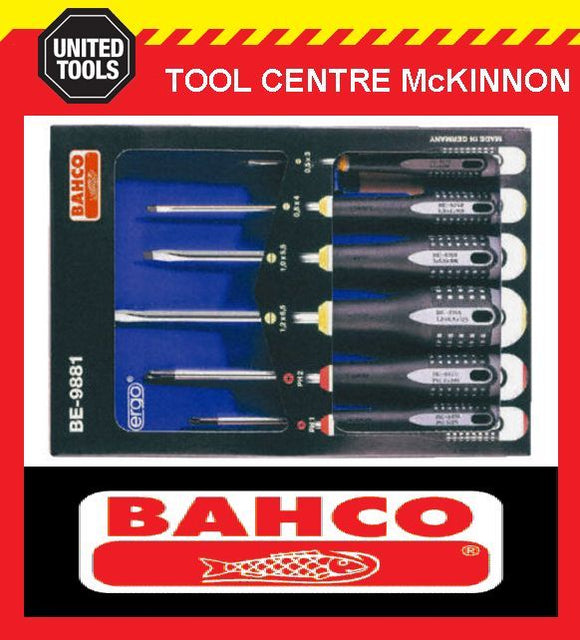 BAHCO ERGO BE-9881 6pce SCREWDRIVER SET – PHILLIPS AND SLOTTED