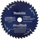 MAKITA B-15182 BLUEMAK 210mm x 40 TEETH 25mm BORE TCT CIRCULAR SAW BLADE